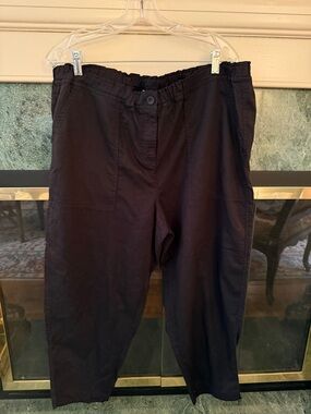 Eileen Fisher Black Capris with Elastic Waist